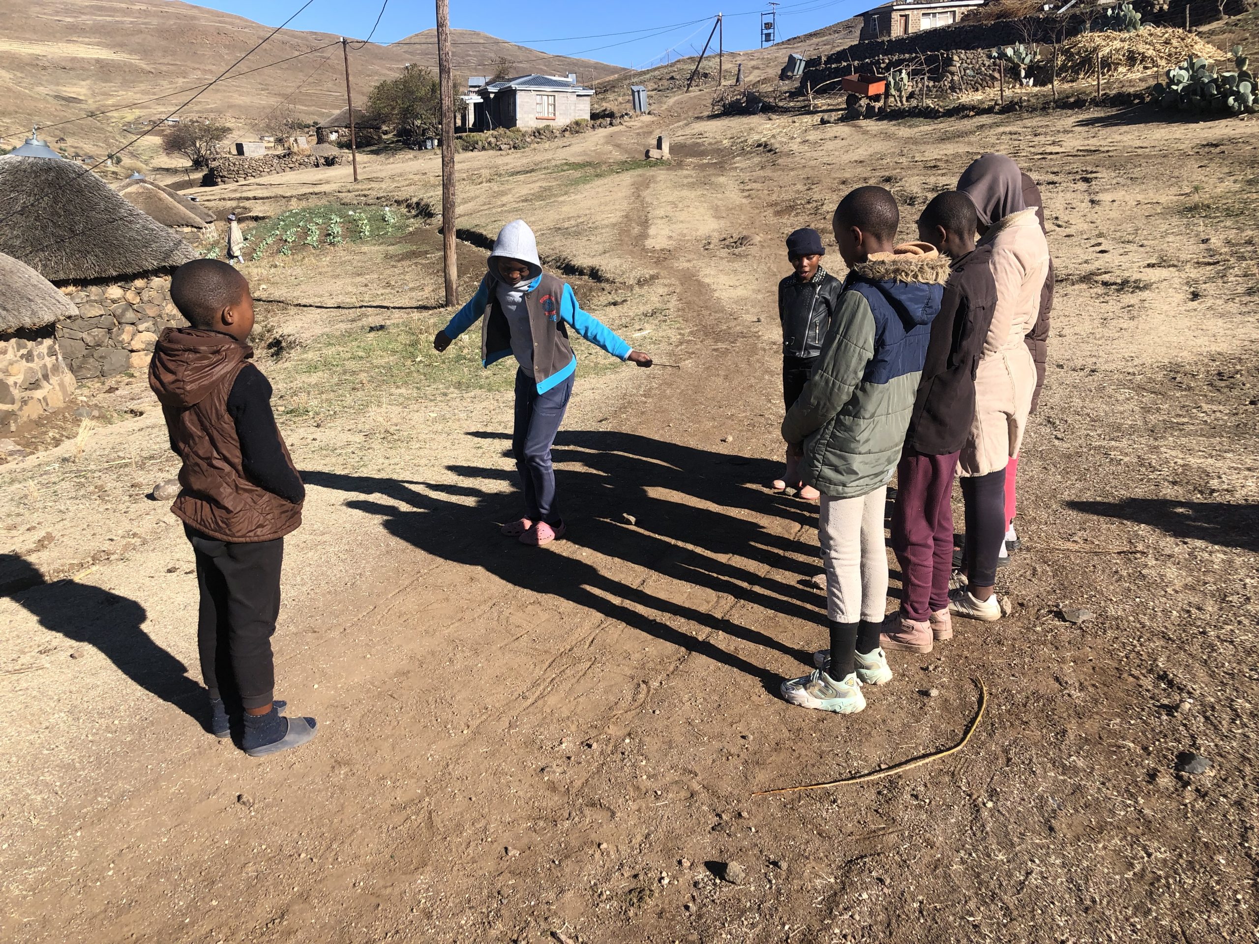 kids playing, jackets