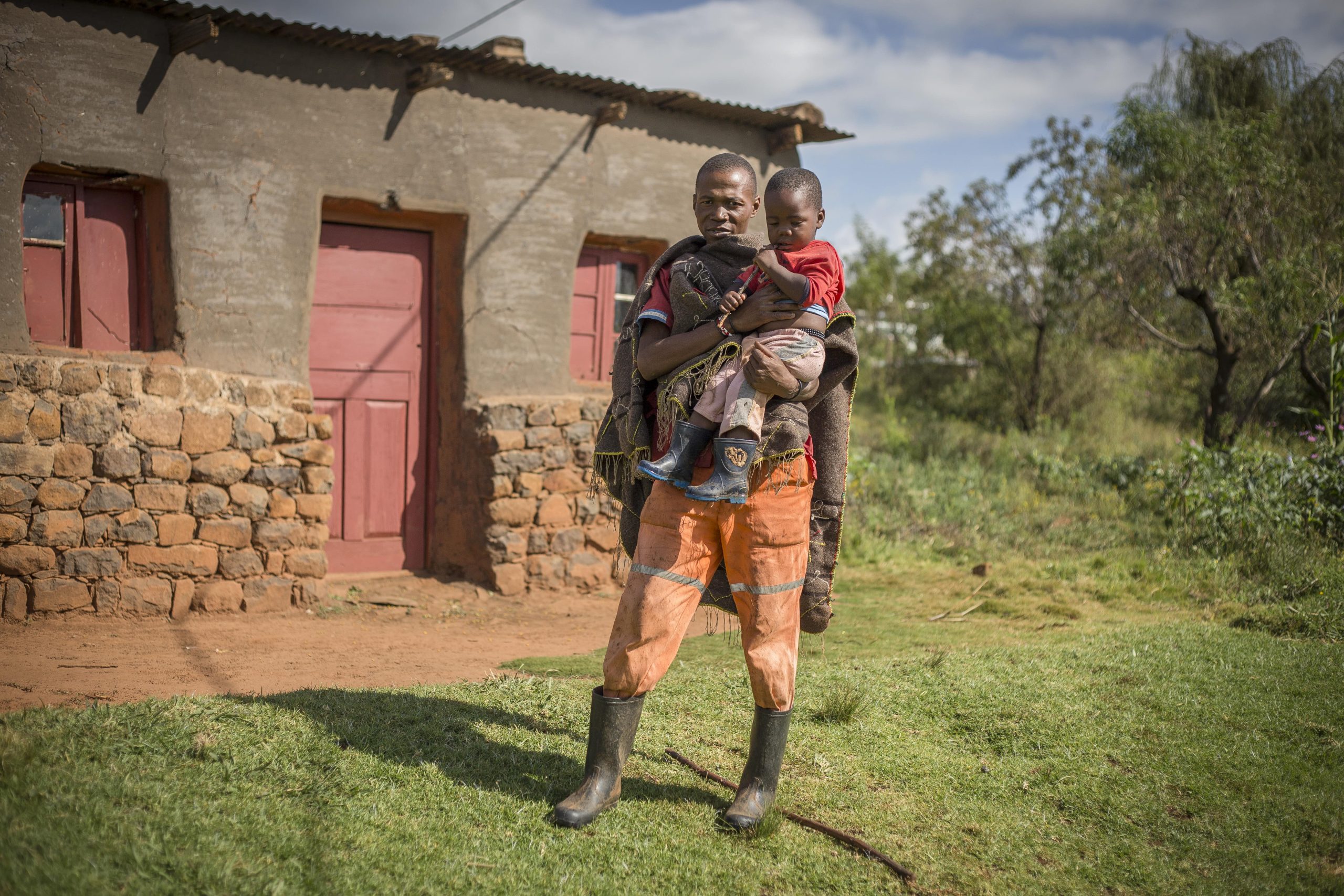man and child lesotho