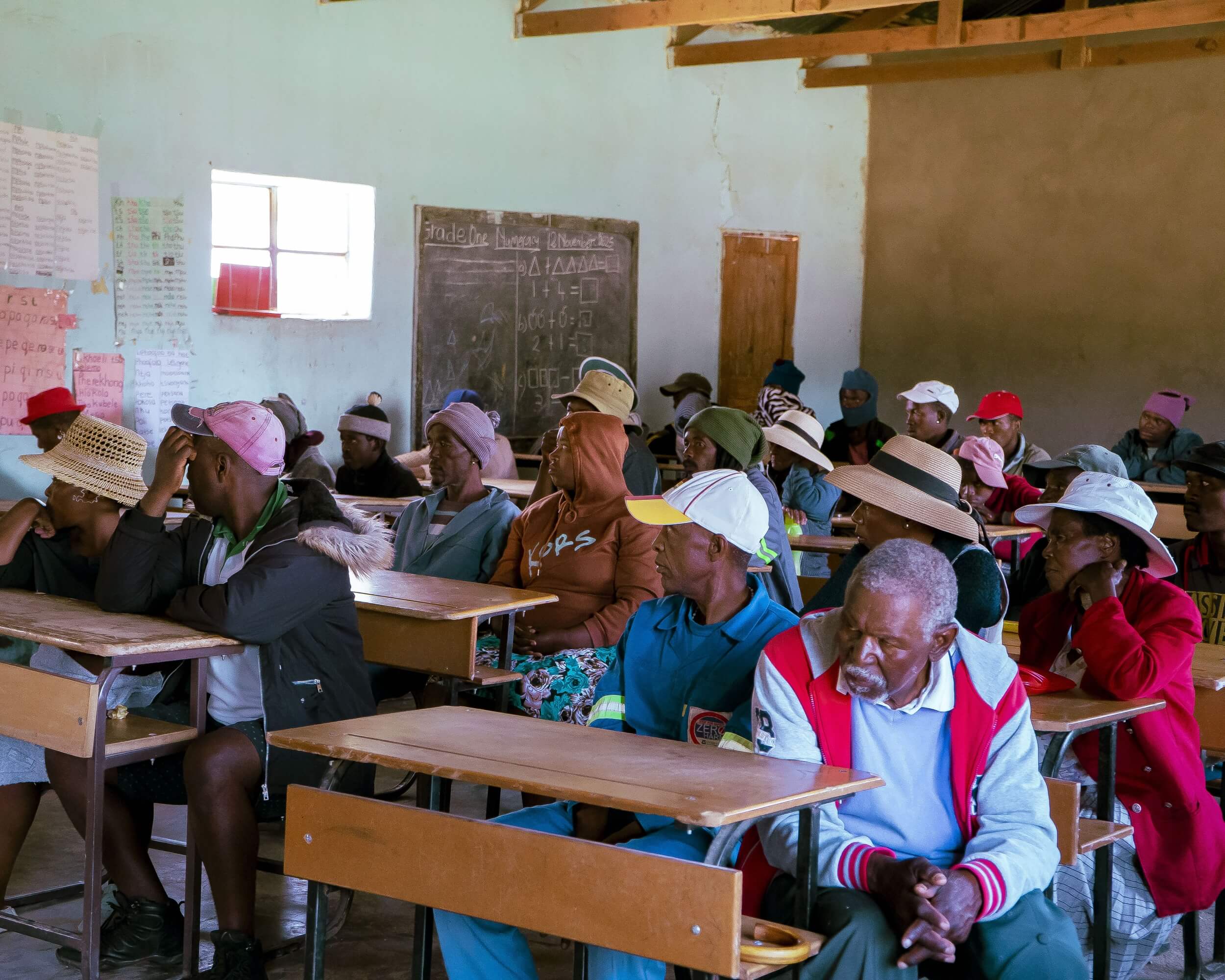 grandmothers in Lesotho having a conversation about grief